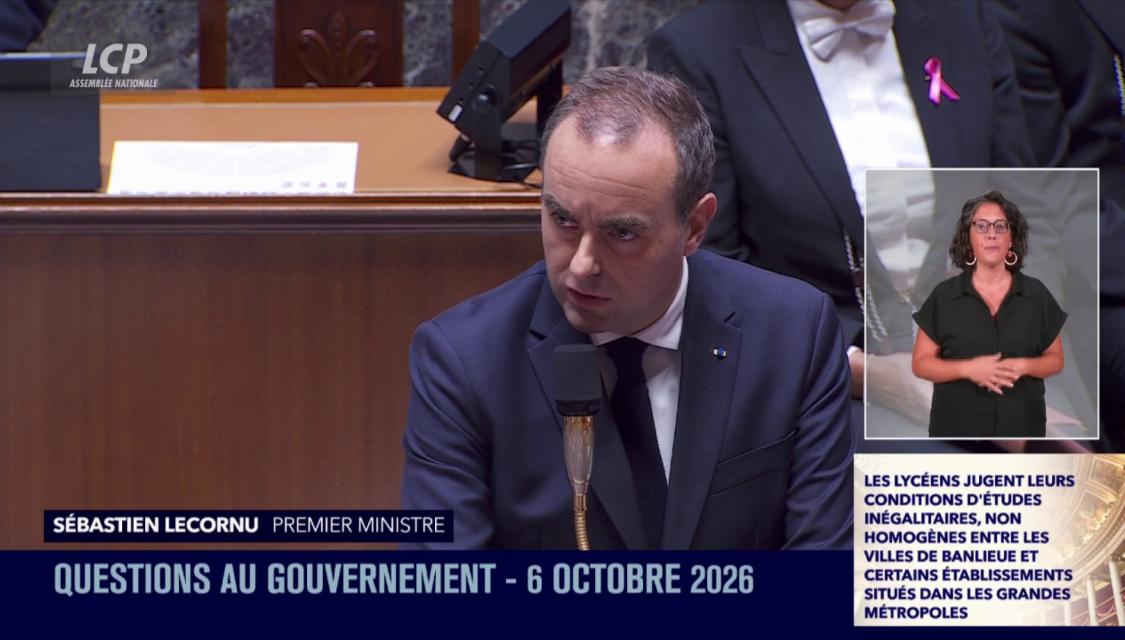 Sébastien Lecornu, le 6 octobre 2026