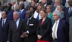 Gérard Larcher et Yael Braun-Pivet accueillent l'Assemblée parlementaire de la Francophonie, le 10 juillet 2025