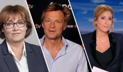 Nathalie Saint-Cricq, Laurent Delahousse et Léa Salamé.