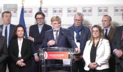 Marc Fesneau et des élus de son groupe Les Démocrates LCP