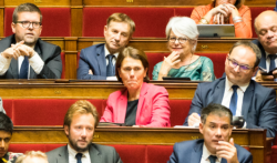 Laurence Dumont (en rose) en 2018 à l'Assemblée (© Wikimedia)