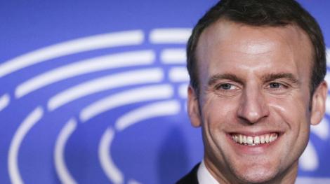 Emmanuel Macron au Parlement européen de Strasbourg, le 17 avril, pour présenter son plan post-Brexit devant les eurodéputés. ELYXANDRO CEGARRA / NurPhoto