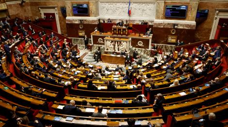 L'hémicycle de l'Assemblée nationale en février 2021