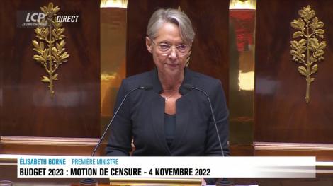 Élisabeth Borne à l'Assemblée, vendredi 4 novembre 2022