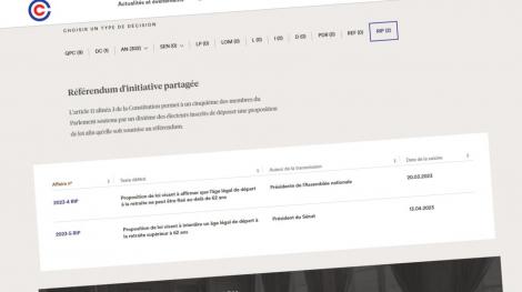 Capture d'écran du site du conseil constitutionnel