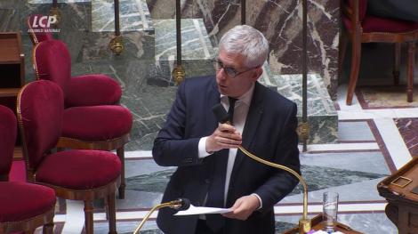 Frédéric Valletoux, le 15 juin 2023, dans l'hémicycle de l'Assemblée nationale. (LCP)