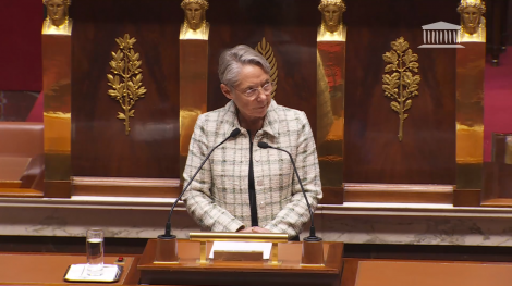 Elisabeth Borne, le 19 décembre 2023, à l'Assemblée nationale. LCP