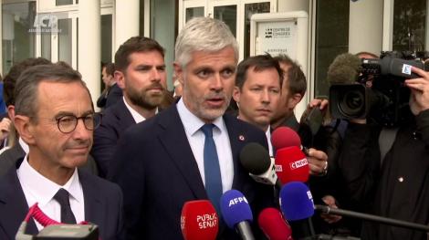 Laurent Wauquiez lors des journées parlementaires de son parti à Aix-les-Bains