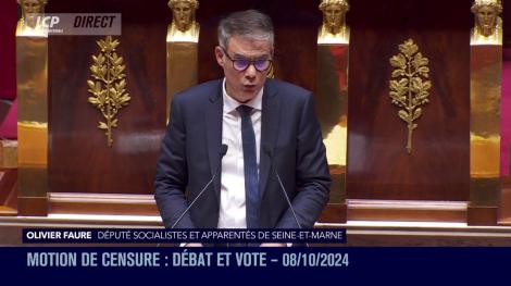 Le député socialiste Olivier Faure à l'Assemblée nationale, le 8 octobre 2024.