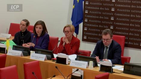 Marie-Charlotte Garin et Véronique Riotton à l'Assemblée nationale, le 21 janvier 2025