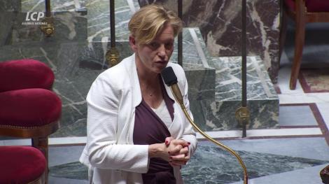 Véronique Riotton (Ensemble pour la République) dans l'hémicycle, le 1er avril 2025