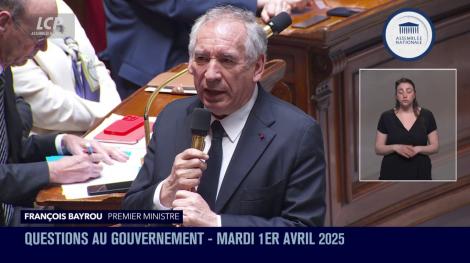 François Bayrou lors des questions au gouvernement le 1er avril