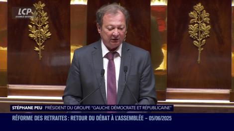 Stéphane Peu dans l'hémicycle, le 5 juin 2025