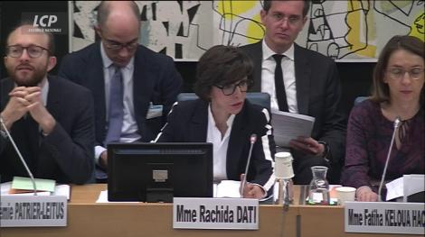 Rachida Dati en commission des affaires culturelles, le 18 juin.
