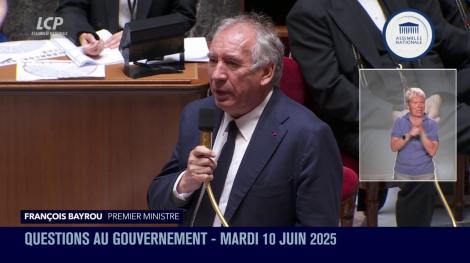François Bayrou à l'Assemblée nationale le 10 juin