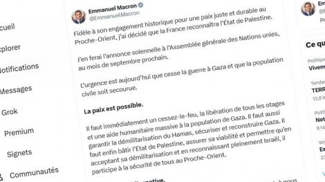 Capture de compte X d'Emmanuel Macron