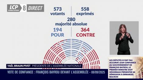 Vote de confiance : les résultats Vote de confiance : les résultats