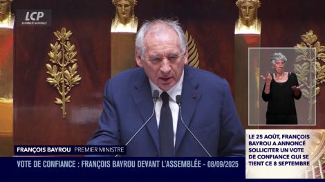 François Bayrou, le 8 septembre 2025. LCP