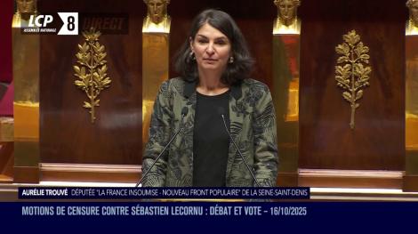 Aurélie Trouvé, le 16 octobre 2025. LCP