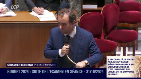 Sébastien Lecornu à l'Assemblée nationale, le 31 octobre 2025. 