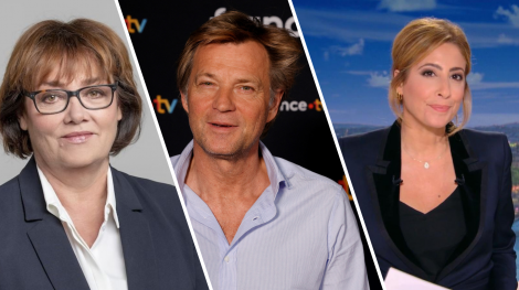 Nathalie Saint-Cricq, Laurent Delahousse et Léa Salamé.