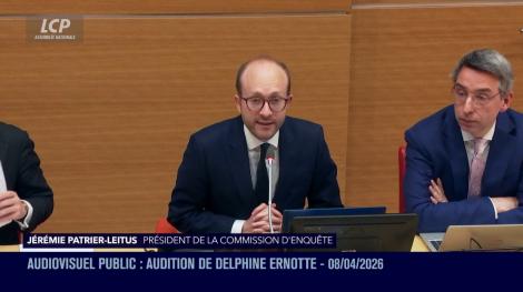 Jérémie Patrier-Leitus, lors de la dernière audition de la commission d'enquête sur la neutralité de l'audiovisuel public, le 8 avril à l'Assemblée.