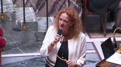 Anne-Cécile Violland dans l'hémicycle, le 24 juin 2026