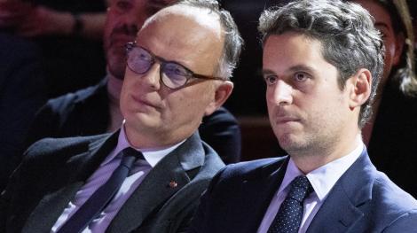 Edouard Philippe et Gabriel Attal, ici en février 2026