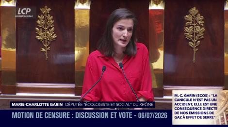 Marie-Charlotte Garin à l'Assemblée, le 6 juillet 2026