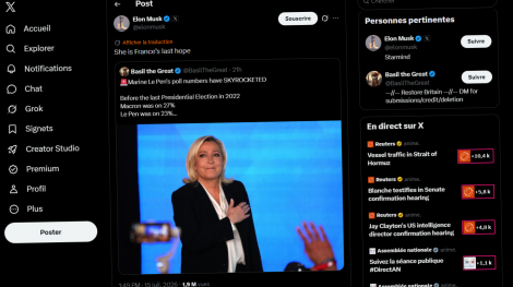Capture d'écran de X