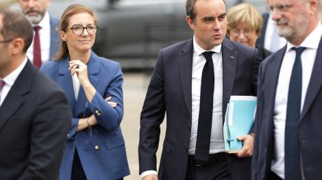 Sébastien Lecornu, le 29 août 2026 à son arrivée à Sens.