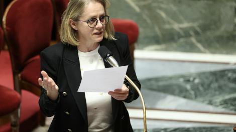 Céline Thiébault-Martinez, à l'Assemblée le 13 octobre. (Photo AFP / Thomas SAMSON)