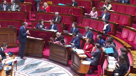 L'hémicycle de l'Assemblée nationale, le 9 octobre 2026.