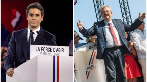 Gabriel Attal et Jean-Luc Mélenchon