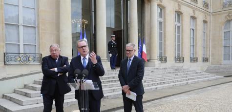 Richard Ferrand devant l'Élysée (Ludovic Marin/AFP)