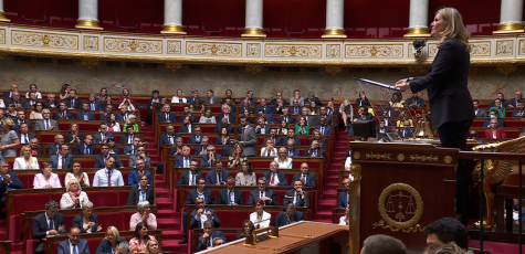 Yaël Braun-Pivet, nouvelle présidente de l'Assemblée nationale, livre son discours depuis le perchoir (LCP)