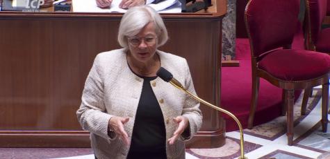 Catherine Vautrin dans l'hémicycle de l'Assemblée nationale le 31 mai 2024