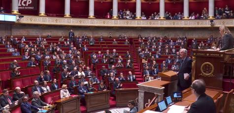 Hémicycle de l'Assemblée nationale, décembre 2024