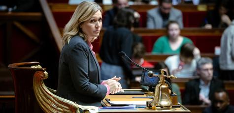 Yaël Braun-Pivet à l'Assemblée nationale, décembre 2024