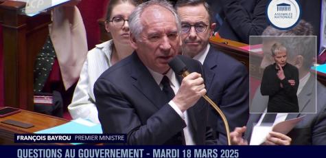 François Bayrou lors des QAG le 18 mars 2025.