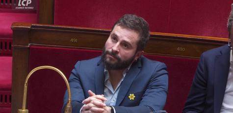 Sébastien Peytavie dans l'hémicycle, le 12 mars 2025