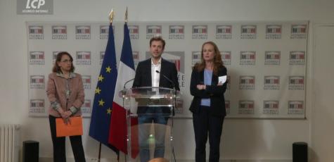 Fatiha Keloua Hachi, Paul Vannier et Violette Spillebout, le 12 mars 2025.
