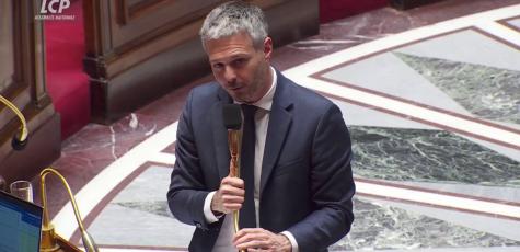 Loic Kervran (Horizons) dans l'hémicycle, le 3 avril 2025