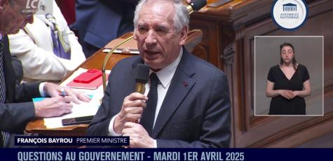 François Bayrou lors des questions au gouvernement le 1er avril
