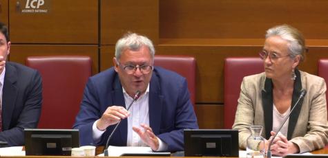 Nicolas Sansu et Mathilde Feld en commission des finances, le 18 juin 2025