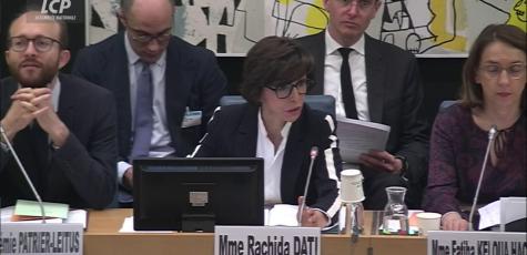 Rachida Dati en commission des affaires culturelles, le 18 juin.