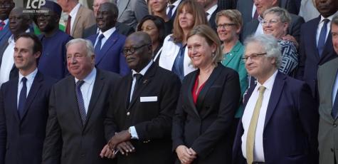 Gérard Larcher et Yael Braun-Pivet accueillent l'Assemblée parlementaire de la Francophonie, le 10 juillet 2025
