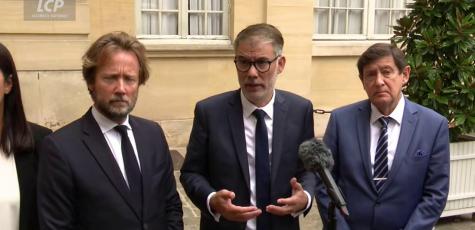Boris Vallaud, Olivier Faure et Patrick Kanner, le 4 septembre 2025