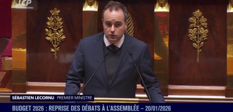 Sébastien Lecornu à l'Assemblée nationale, le 20 janvier 2026.