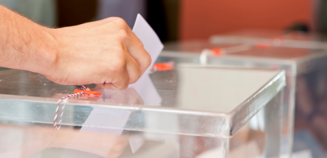 Une personne vote dans une urne (illustration)